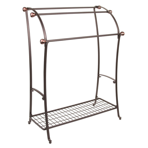 color:split bronze||split bronze 3-tier freestanding towel rack with shelf
