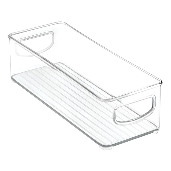 color:clear||clear stackable storage bin with handles 10-4-3 single
