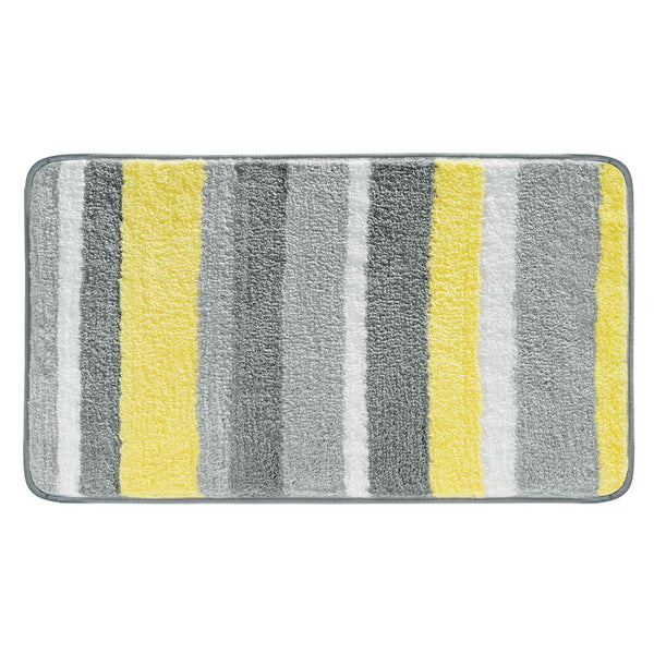 color:gray/yellow||gray/yellow microfiber striped bath mat single