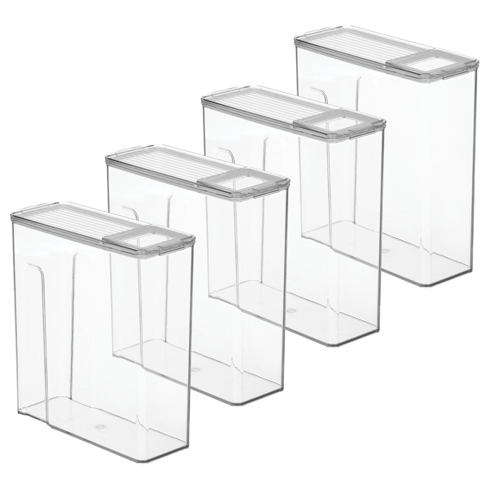 Expressly Hubert® Clear Acrylic Stackable 4 Section Bulk Cereal Container  With Scoop Base Unit - 24L x 17W x 9H