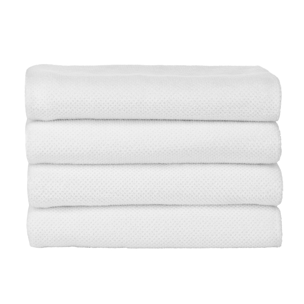 The Clean Store 100% Cotton Blue Popcorn Bath Towels - (4 Pack)