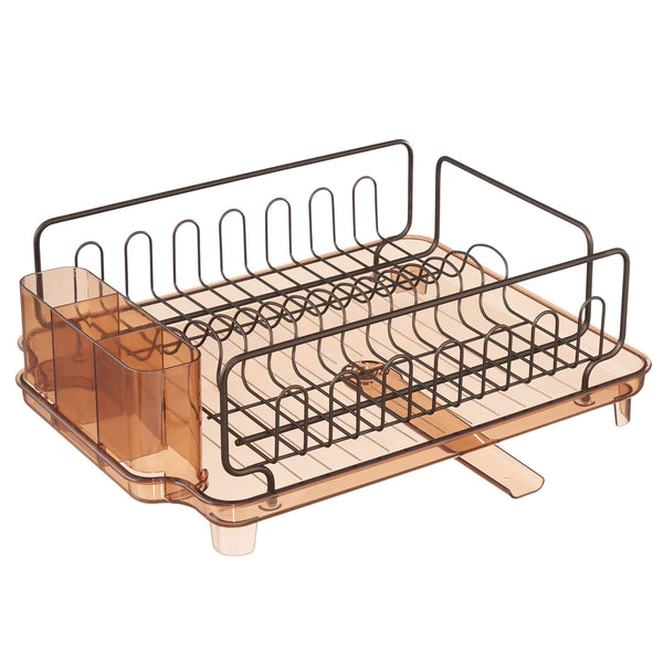 color:sand/bronze||sand/bronze dish drying rack with swivel spout