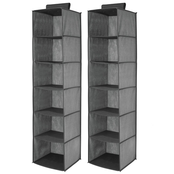 StorageWorks Hanging Closet Organizer, 3-Shelf Hanging Closet Shelves with Top Shelf, 12W x 12D x 31H, Extra-Large Space, Gray