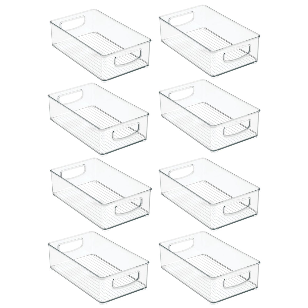 JOIKIT 6 Pack White Storage Bins with Handles, 10 x 7 x 6.3 Inch White  Bathroom Kitchen Organizer Bin, White Plastic Vanity Storage Bins Container