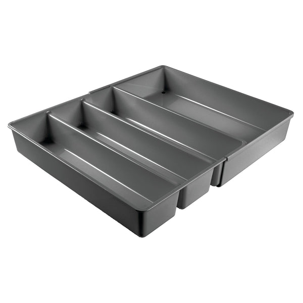 color:charcoal||charcoal 4-section expandable cutlery tray single