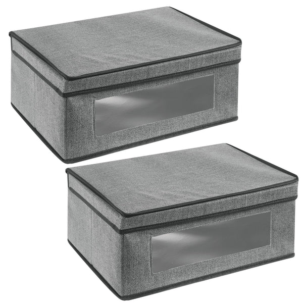 color:charcoal/black||charcoal/black bin with interior window 15.75-11-6 pack of 2