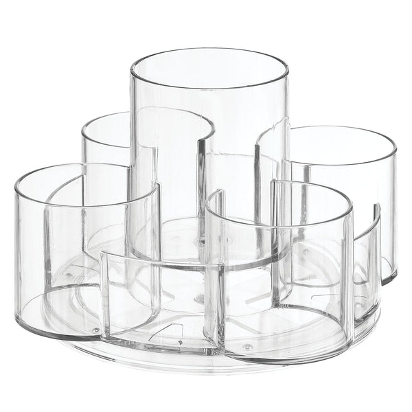 color:clear||clear 9-section lazy susan makeup organizer
