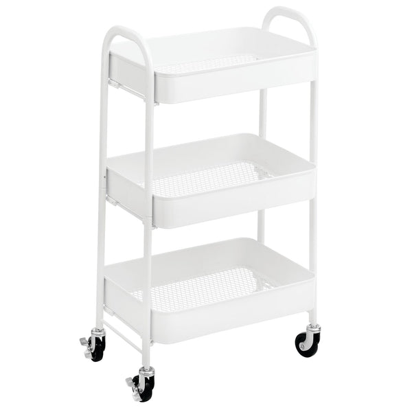 color:matte white||matte white 3-tier metal cart