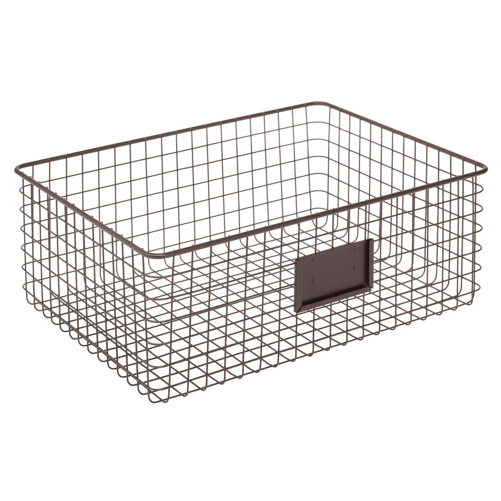Mdesign Small Slanted Kitchen Organizer Basket, Label Slot, 2 Pack