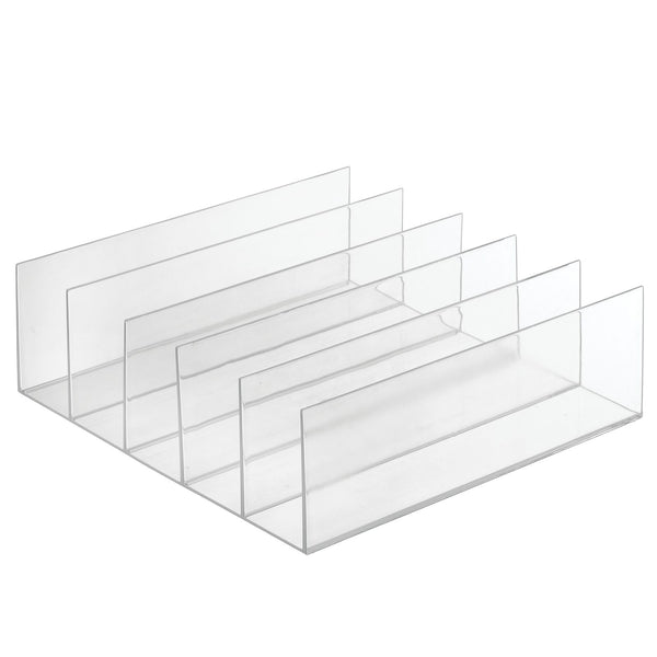 color:clear||clear 5-section divided slim purse organizer single