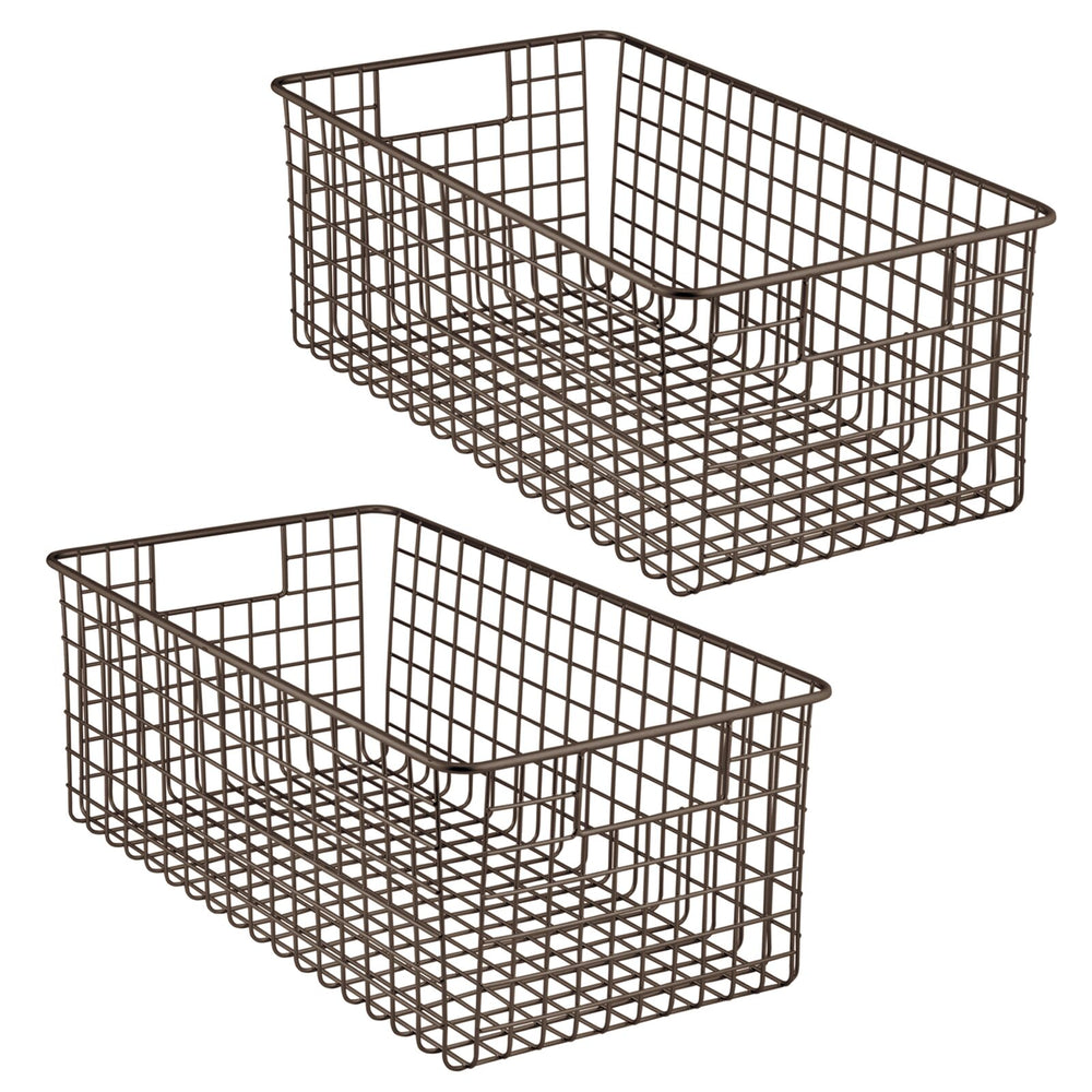mDesign Metal Kitchen Food Drawer Organizer Basket with Handles, 4 Pack -  Bronze