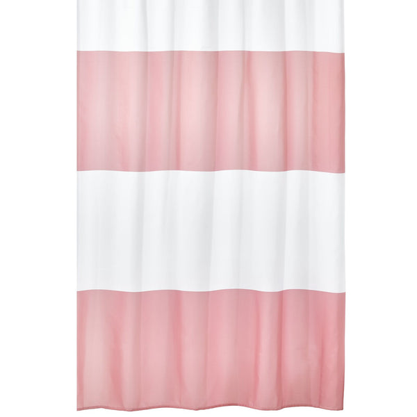 color:rose tan/white||rose tan/white rugby stripe shower curtain 72-84
