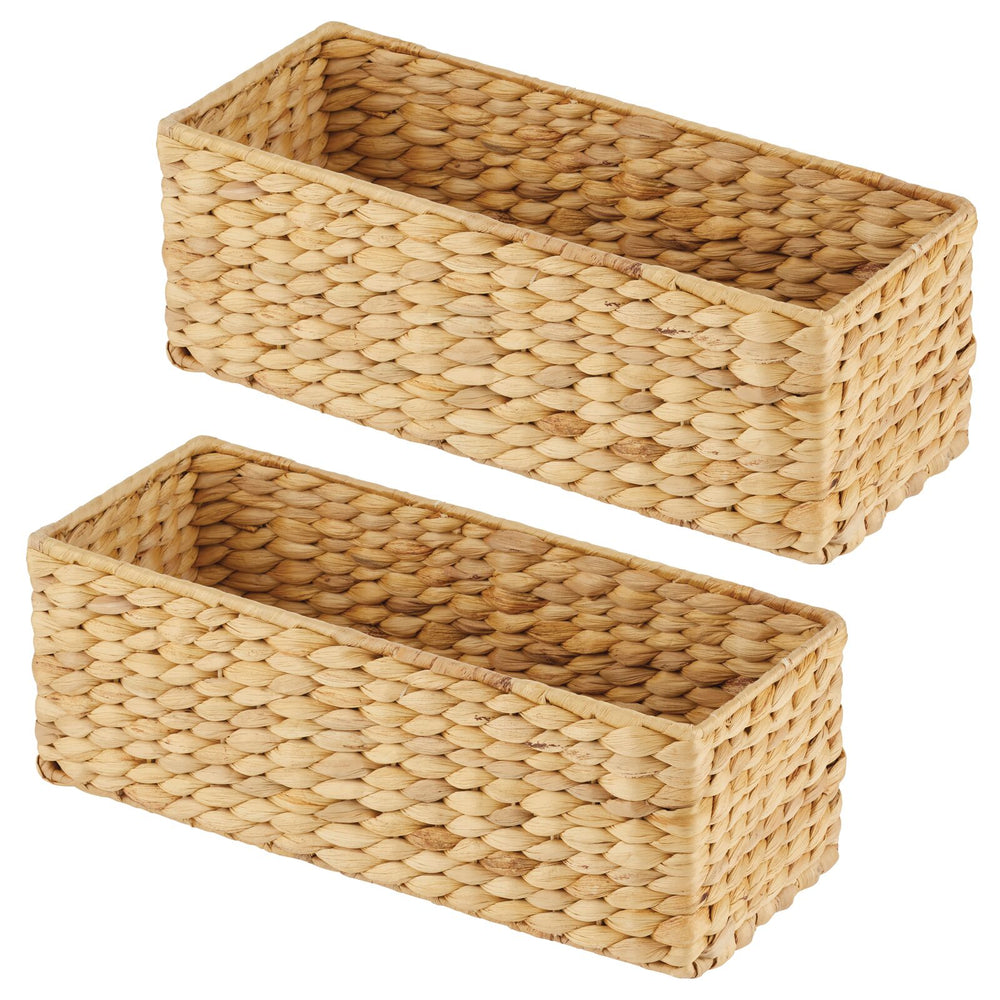 4X Small Wicker Baskets For Organizing Bathroom, Hyacinth Baskets