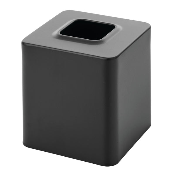 color:black||black metal square tissue box cover single