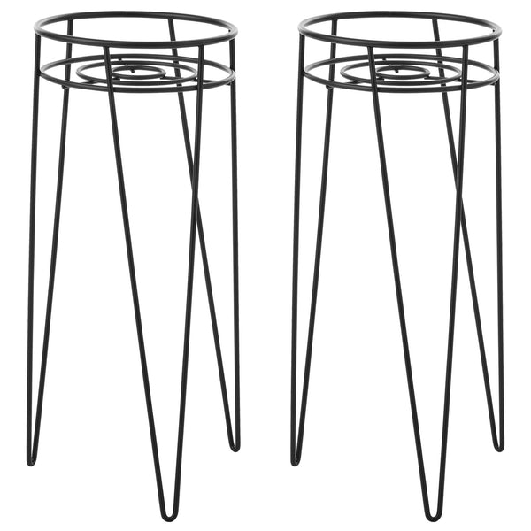 color:black||black wire plant stand with hairpin legs 8-17 pack of 2