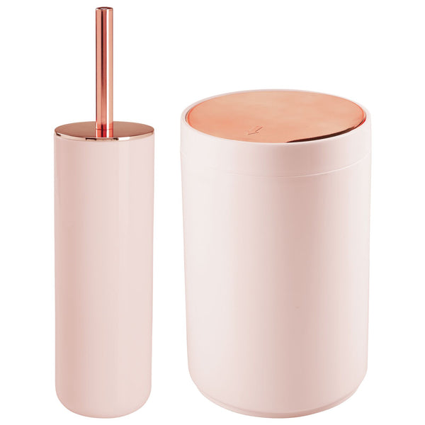 color:light pink/rose gold||light pink/rose gold slim bowl brush + wastebasket set of 4