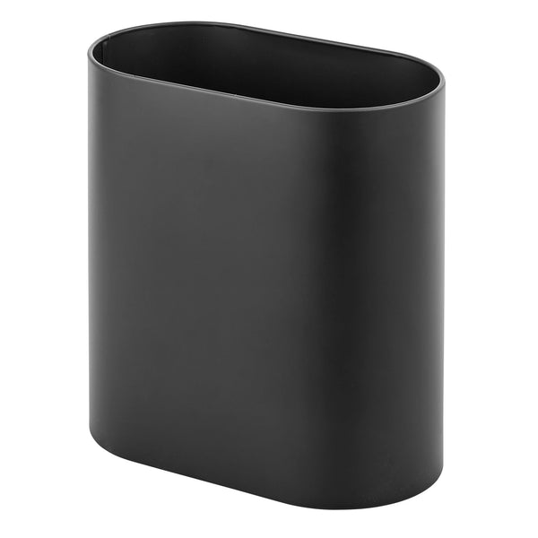 color:black||black metal oval trash can