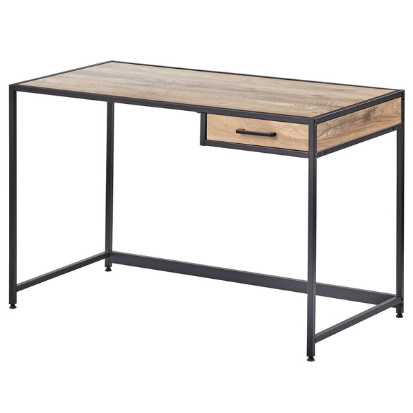 color:black/gray wash||black/gray wash metal + wood desk with righthand drawer