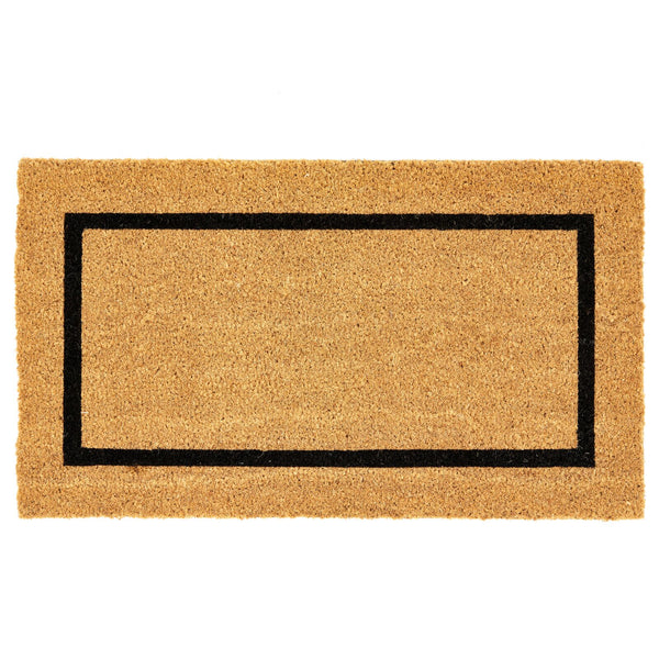 color:natural/black||natural/black coir doormat with border print 30-17