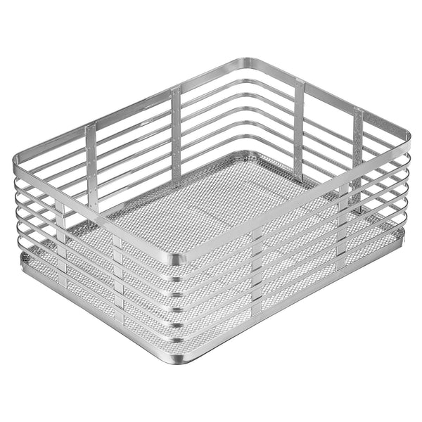 color:chrome||chrome flat wire basket with handles 16-12-6 single