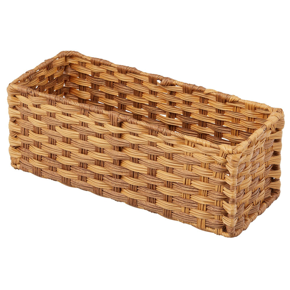 Wicker Baskets for Organizing Bathroom, Seagrass Baskets for Storage,  Wicker Basket With Wooden Handle, Decorative Small Basket 3 Pack 