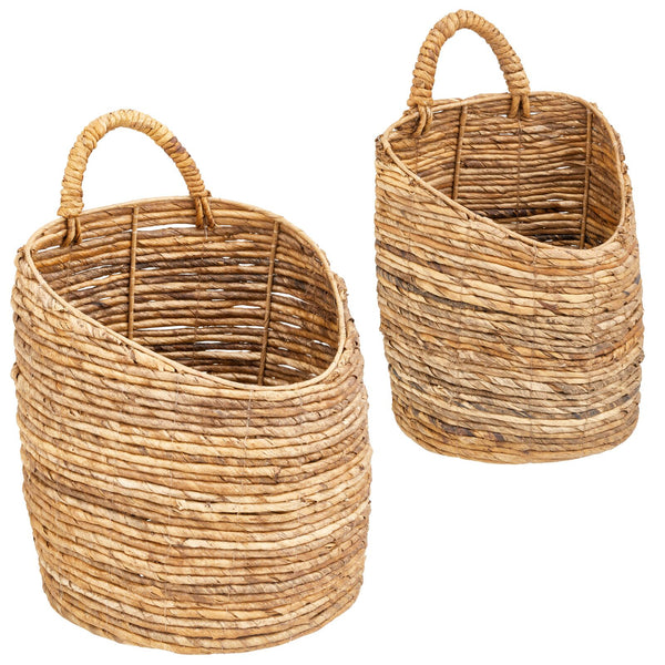 Woven Hyacinth Hanging Basket Set