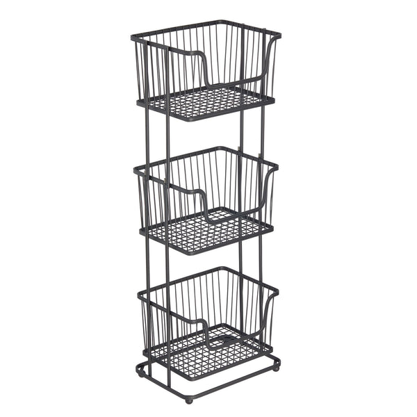 Home Basics 2 Tier Shower Caddy with Plastic Baskets, Black