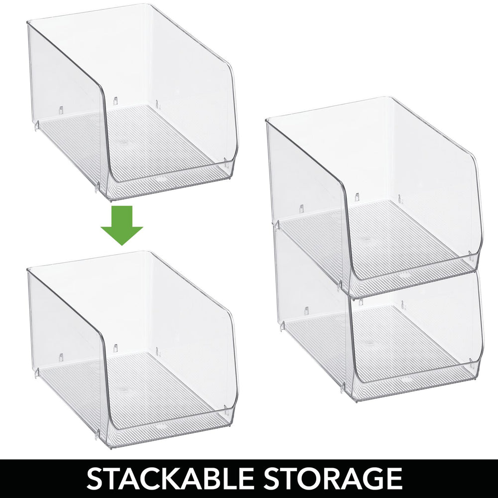 6pk Small Stackable Bins Front Opening Clear Plastic - Brightroom™