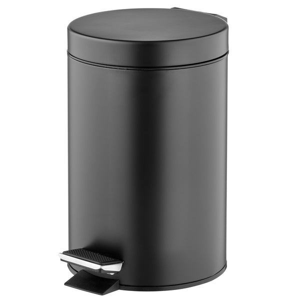 color:black||black 5-liter metal step trash can