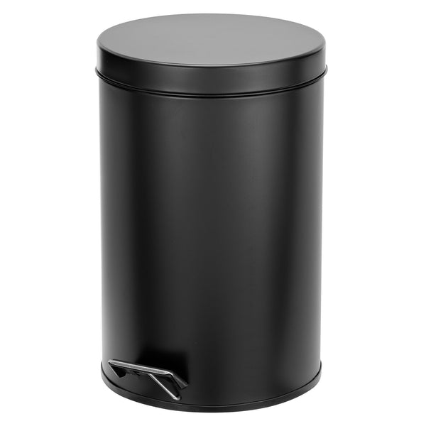color:black||black 12-liter metal step trash can single