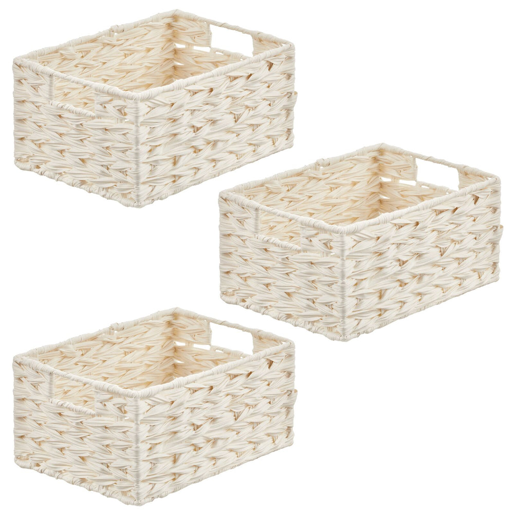  Bekith 9 Pack Plastic Storage Basket, Woven Basket