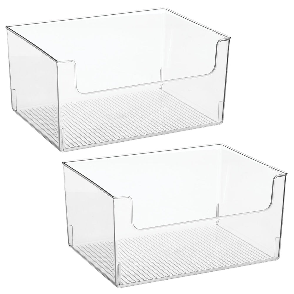 mDesign Plastic Open Front Bathroom Storage Organizer Basket Bin - for Cabinets