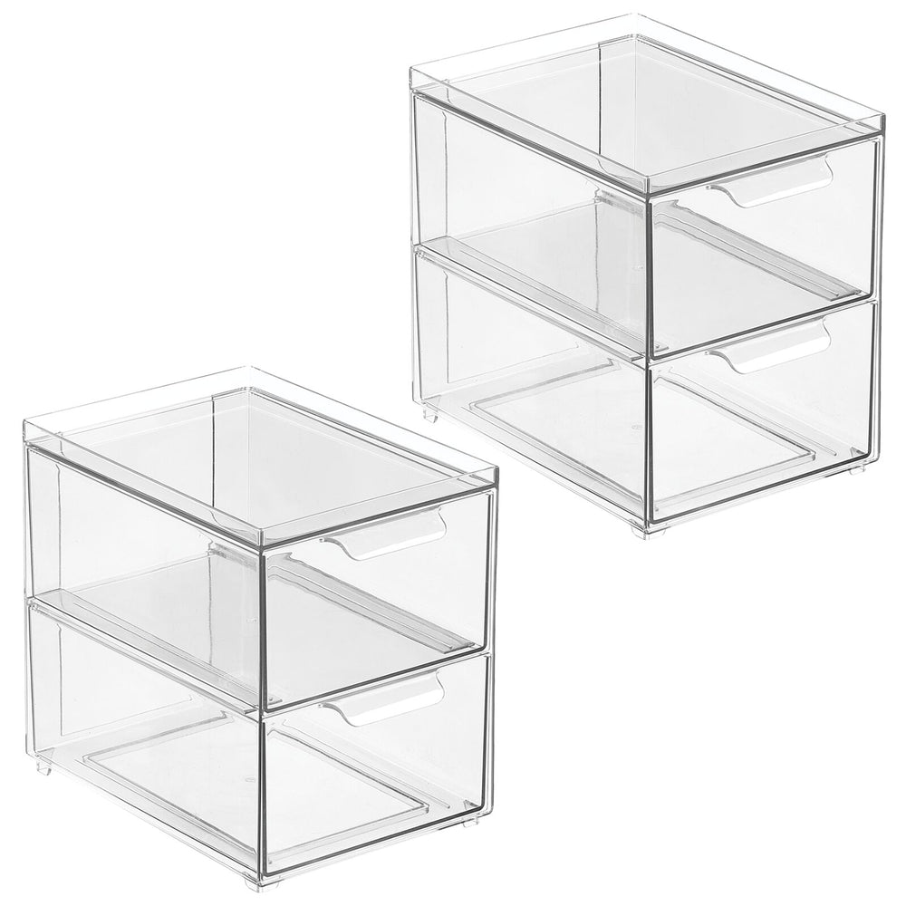 2 Tier Clear Pull Out Organizers and Storage - Snack Organization