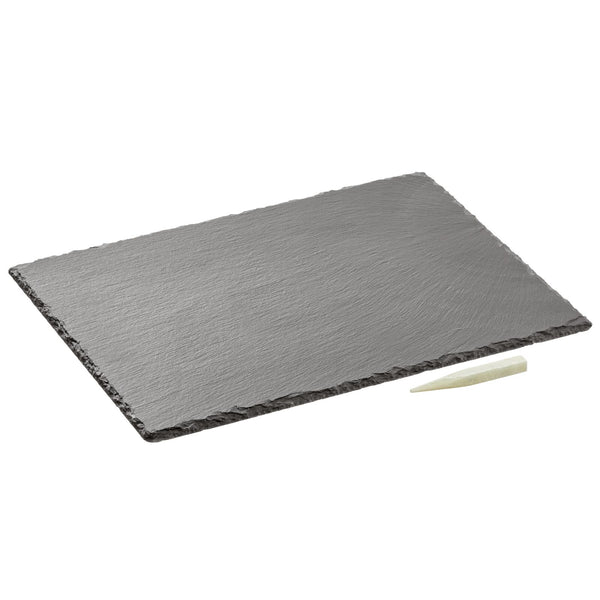 Natural Slate Serving Tray with Chalk Pencil