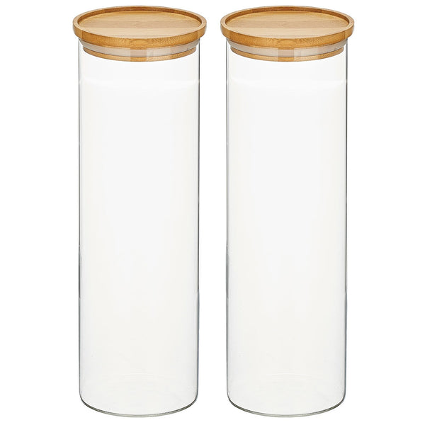 Glass Kitchen Canister with Bamboo Lid