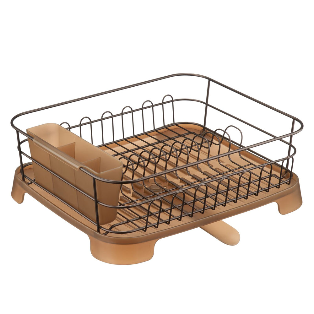 2-Tier Detachable Dish Rack with Drainboard and 360° Swivel Spout