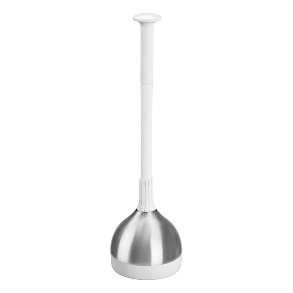 color:white||white toilet bowl plunger with stainless steel cover