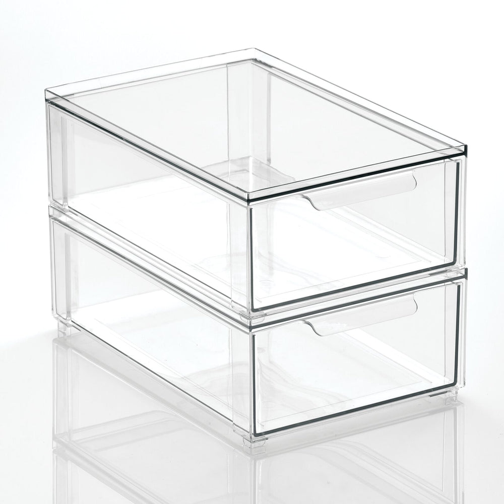 Stackable Closet Bin with Pull-Out Drawer 12 x 8 x 4