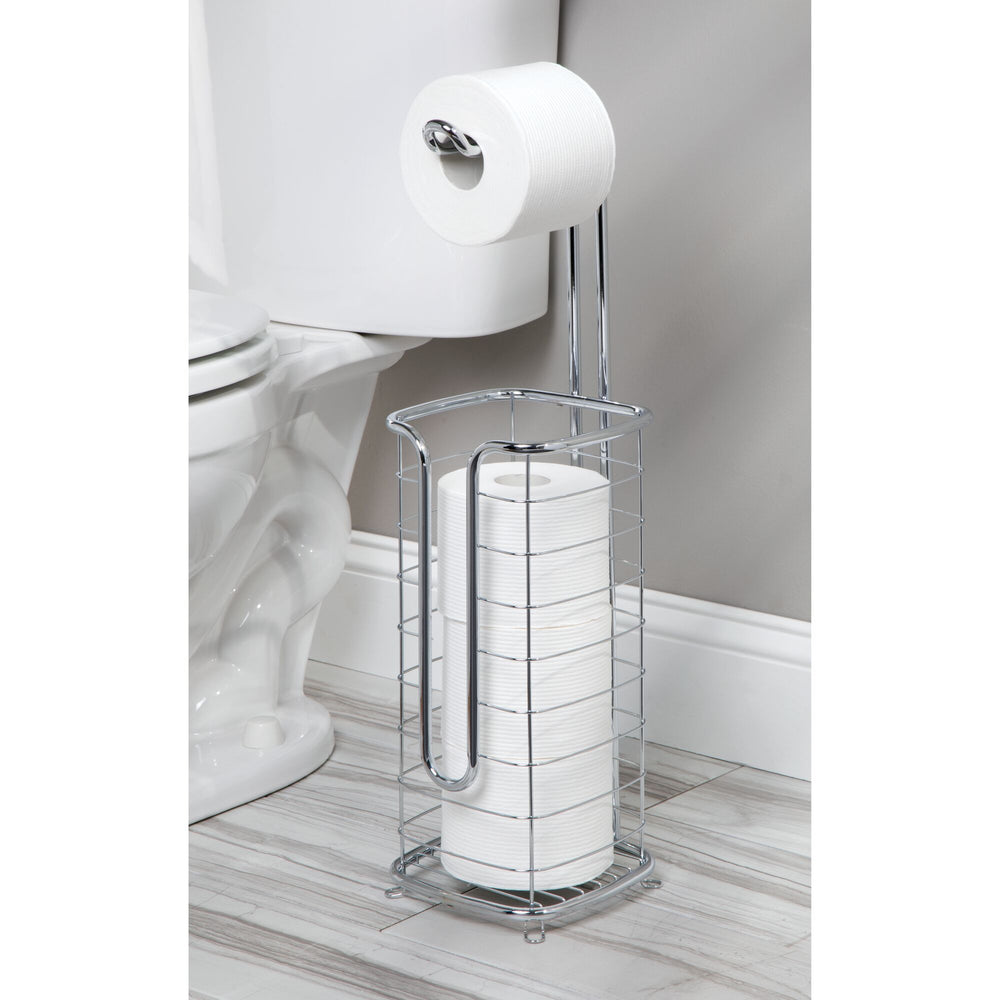 InterDesign Decorative Toilet Paper Holder Stand, Bronze 