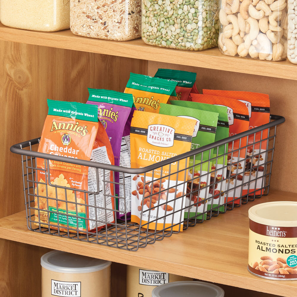 Wire Storage Baskets for Organizing with Lables, Pantry