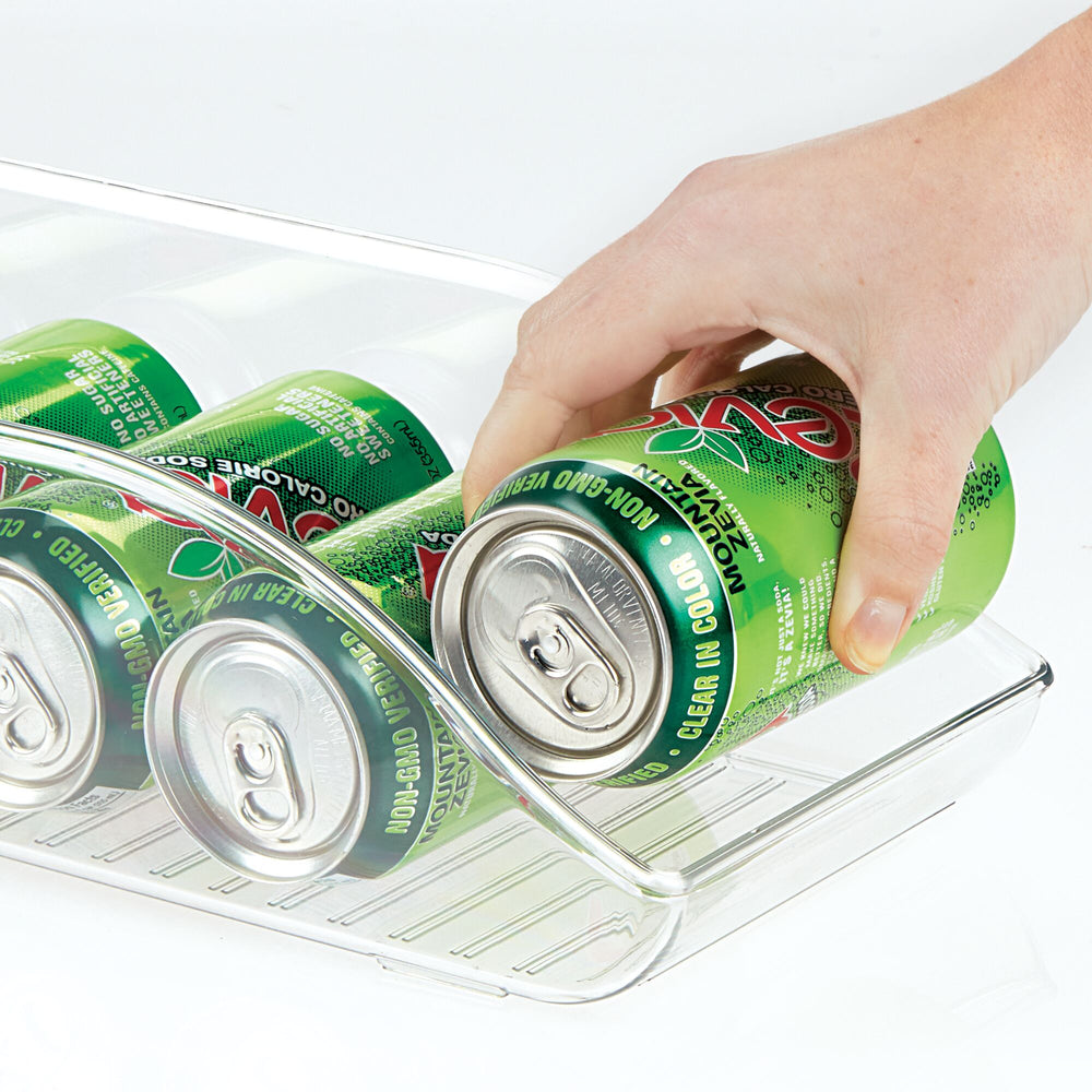 mDesign Large Plastic Pop/Soda Can Dispenser Storage Organizer Bin for Kitchen Pantry, Countertops, Cabinets, Refrigerator, Freezer - BPA Free, Food
