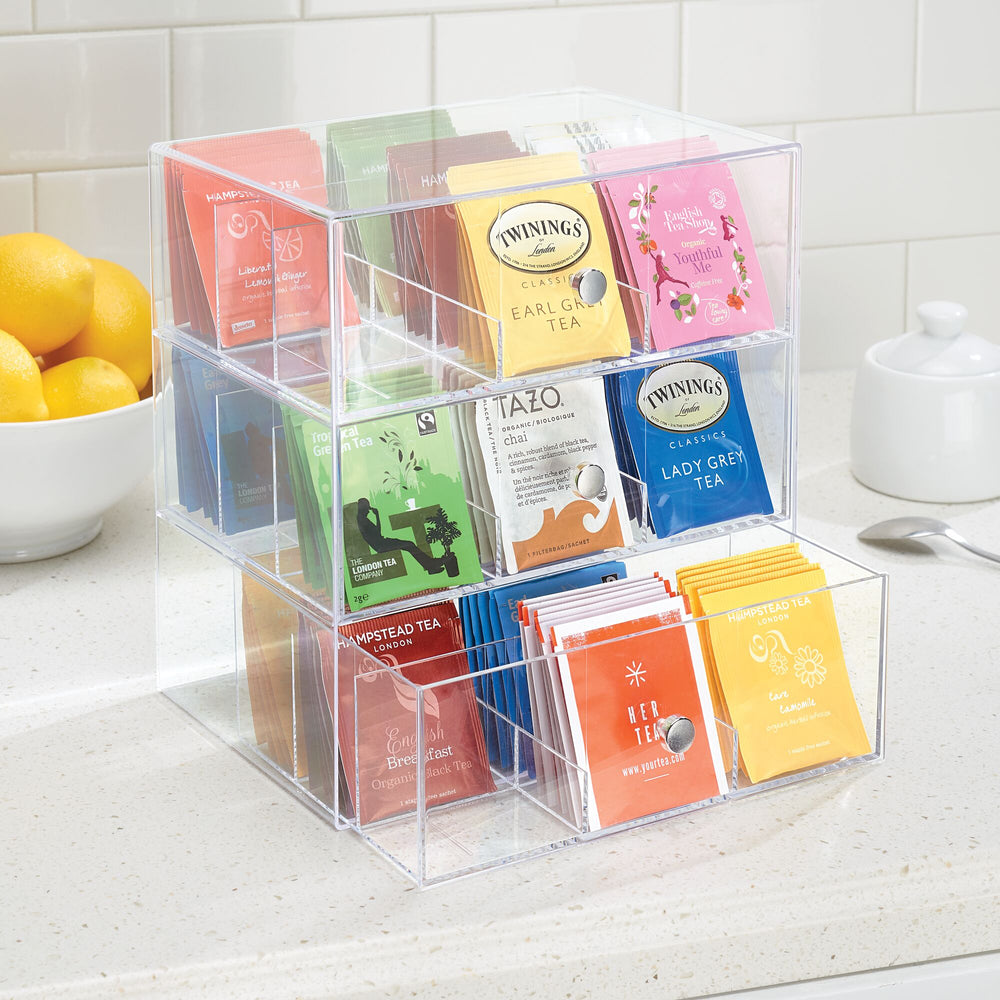 Large Plastic Food Packet Organizer Caddy Storage Station For Kitchen  Pantry Cabinet Countertop Holds Spice Pouches Home Storage