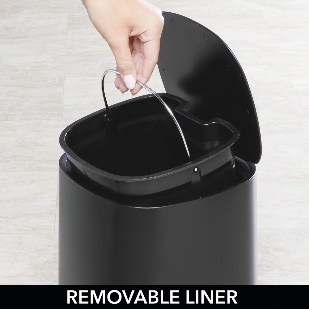 Step Trash Can Removable Liner Bucket with Bamboo Lid Organizer for Bedroom