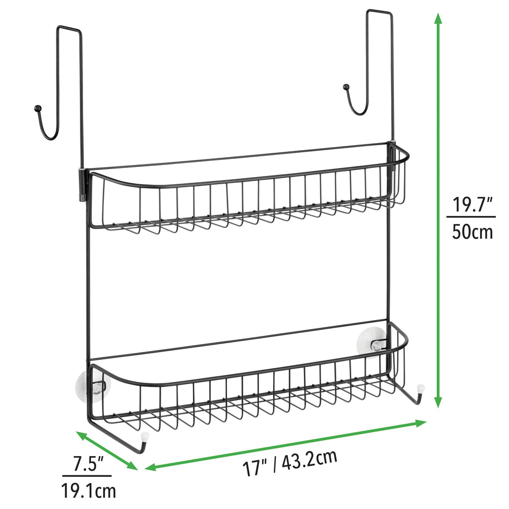 Mdesign X-wide Metal Over Door Bathroom Tub/shower Caddy Organizer : Target