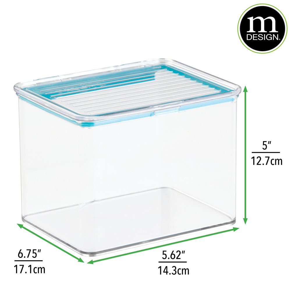 mDesign Airtight Stackable Kitchen Pantry Cabinet Food Storage Container - Attac
