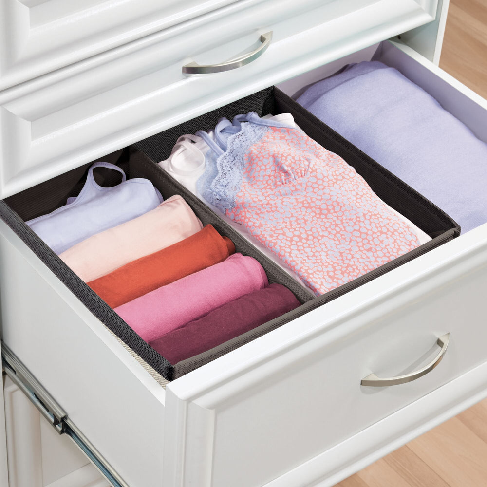 mDesign Soft Fabric Dresser Drawer/Closet Divided Storage