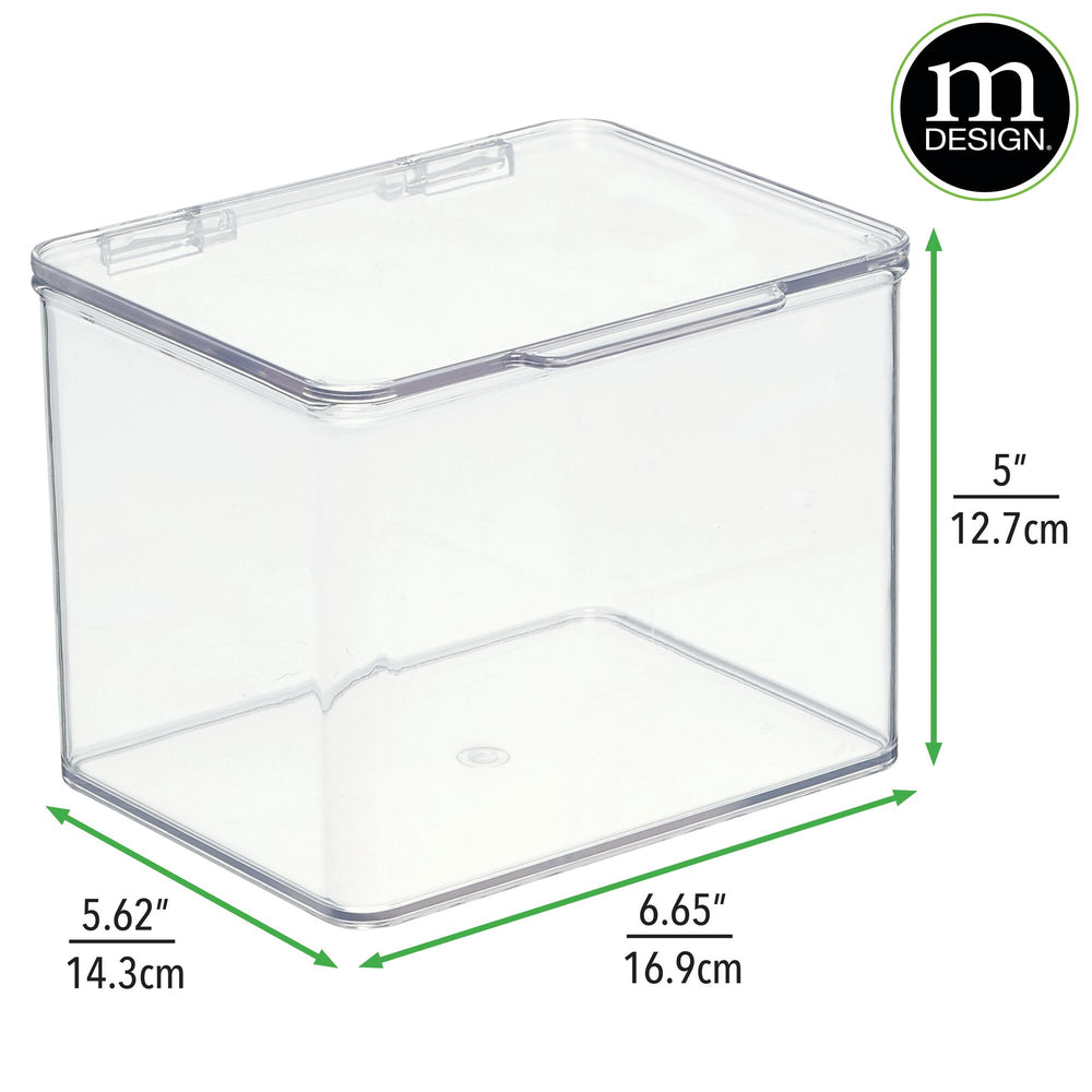 Kitchen Plastic Airtight Storage Box with Handle Hinged Lid Clear