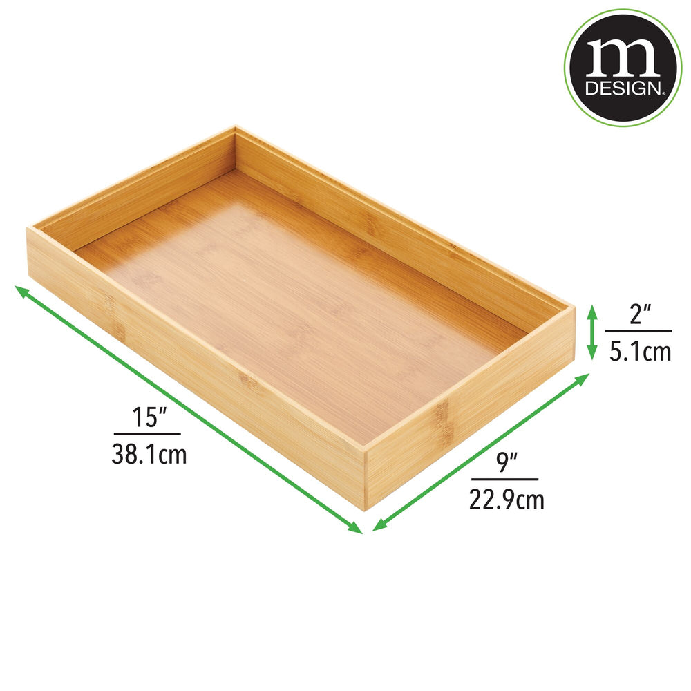 mDesign Bamboo Drawer Organizers (Set of 2)