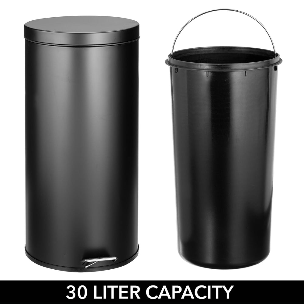 30-Liter & 3-Liter Stainless Steel Step Trash Can Set