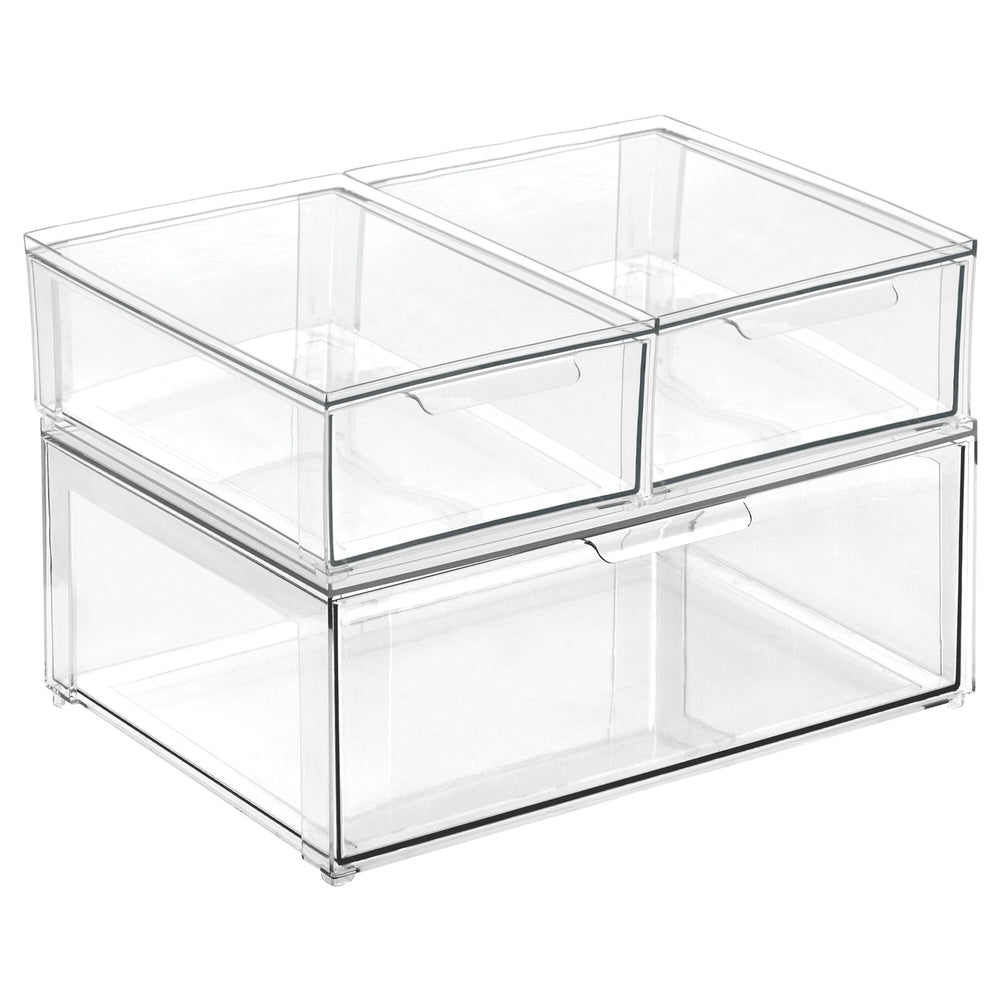 storage with drawers Clear Organizing Bins Stackable Storage Box Clear